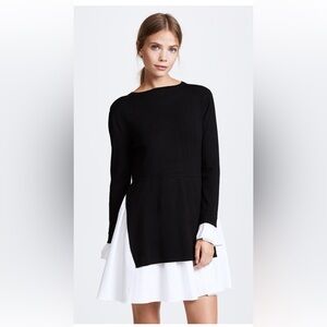 English Factory Combo Knit & Poplin Dress